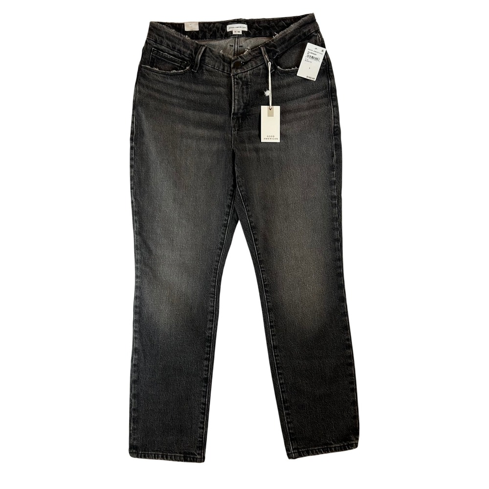 Good American Good Classic High Rise Skinnyish Jeans Black‎ Size 8/29 NEW